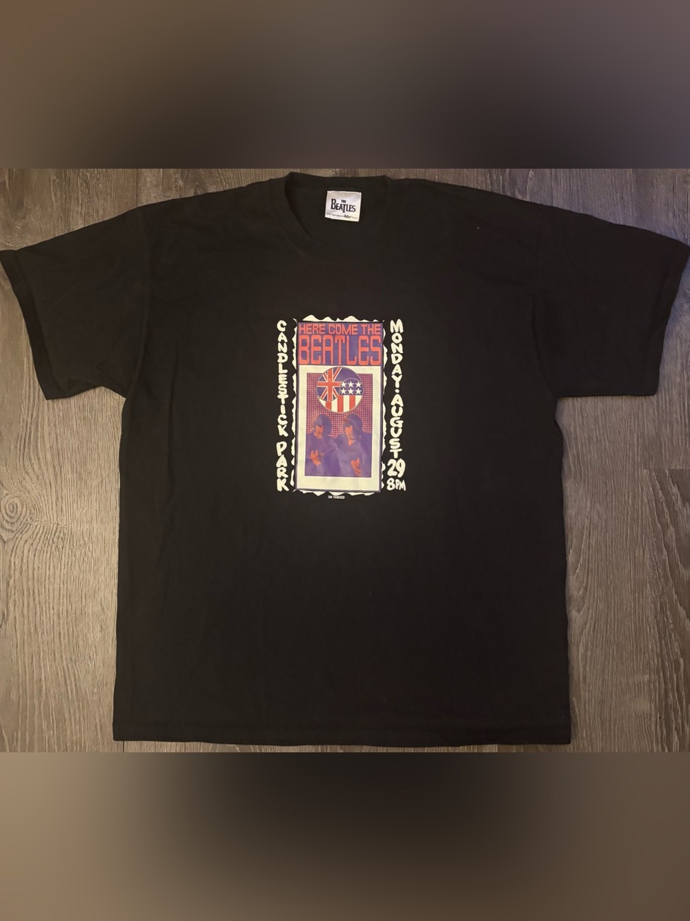 Vintage 2004 Here come The Beatles Candlestick Park SF, CA Apple Corp. Tshirt